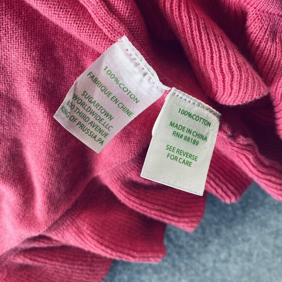 Lilly Pulitzer Girls Cardigan Sweater Size Xl 12-14 Pink Ruffle Open Solid - Picture 3 of 4